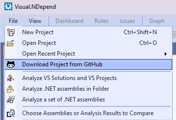 VisualNDepend Download NDepend Project From GitHub